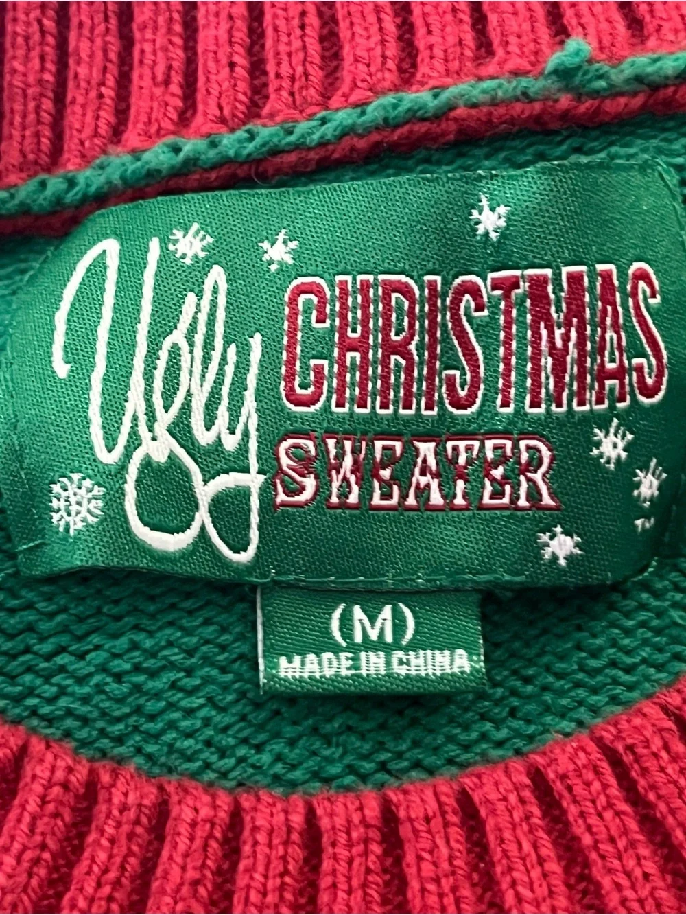 Ugly Christmas Sweater Light Up Santa Beer Graphic Knit Sweater Green M